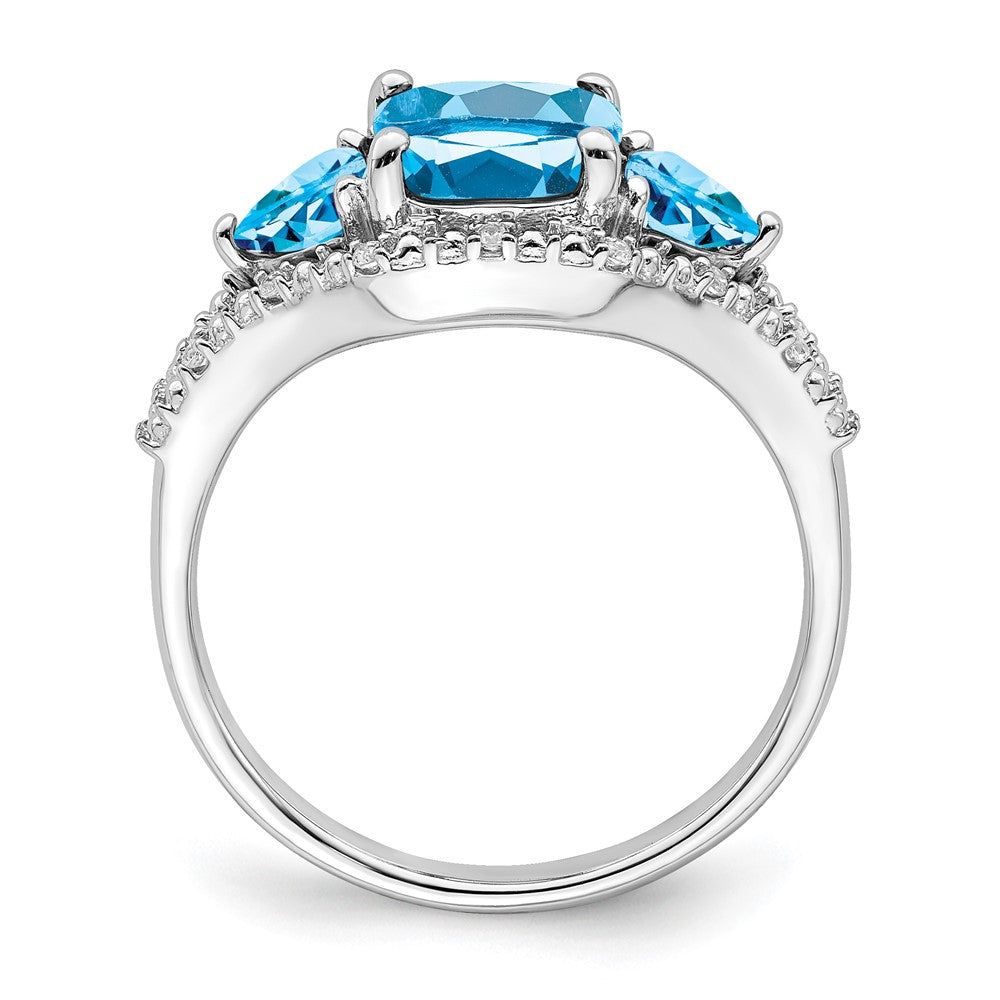 White Gold Gemstone and Diamond Ring