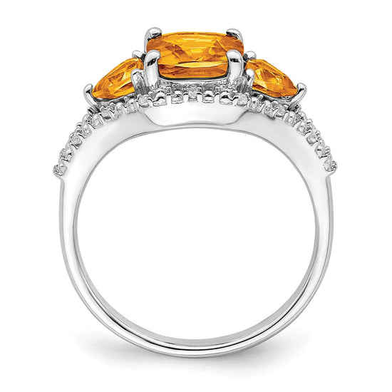White Gold Gemstone and Diamond Ring