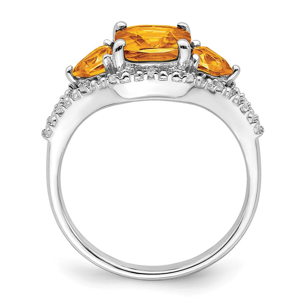 White Gold Gemstone and Diamond Ring