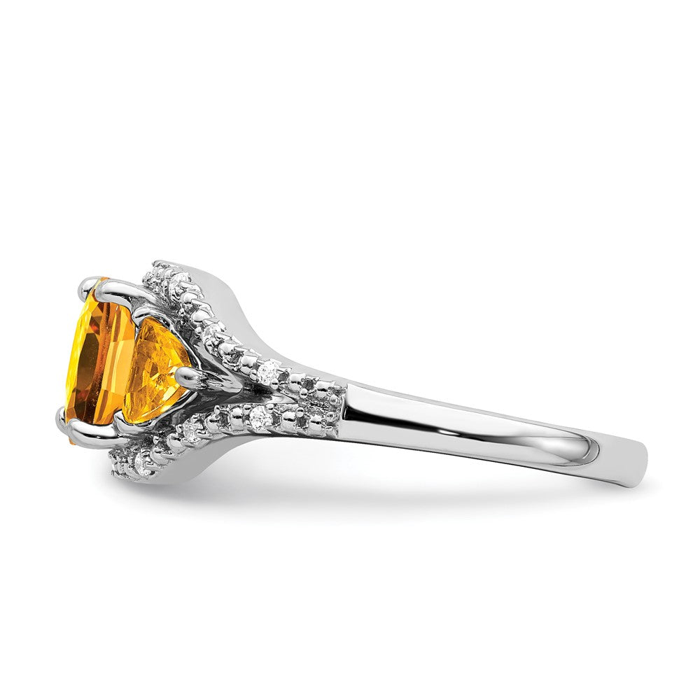 White Gold Gemstone and Diamond Ring