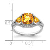 White Gold Gemstone and Diamond Ring