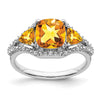 White Gold Gemstone and Diamond Ring