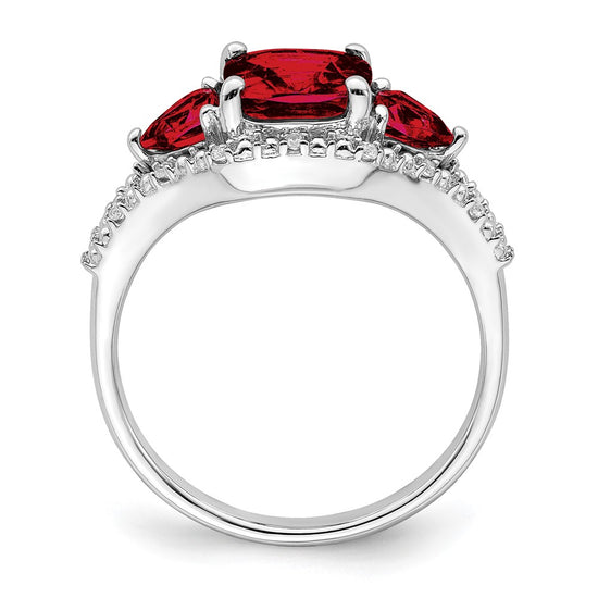 White Gold Gemstone and Diamond Ring