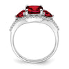 White Gold Gemstone and Diamond Ring