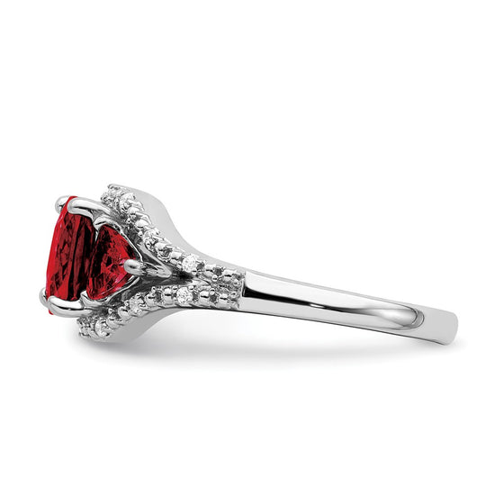 White Gold Gemstone and Diamond Ring