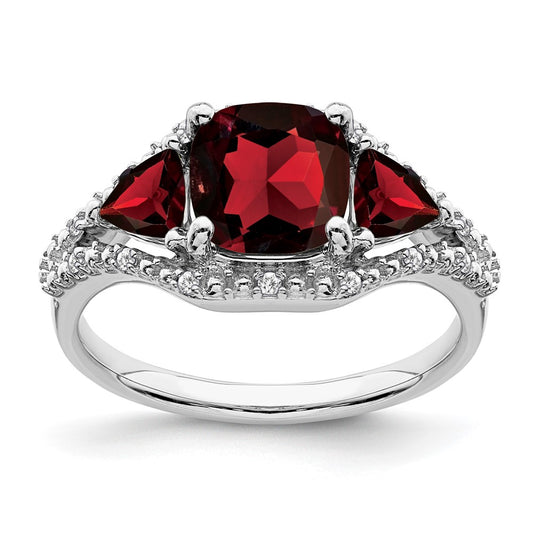 White Gold Gemstone and Diamond Ring