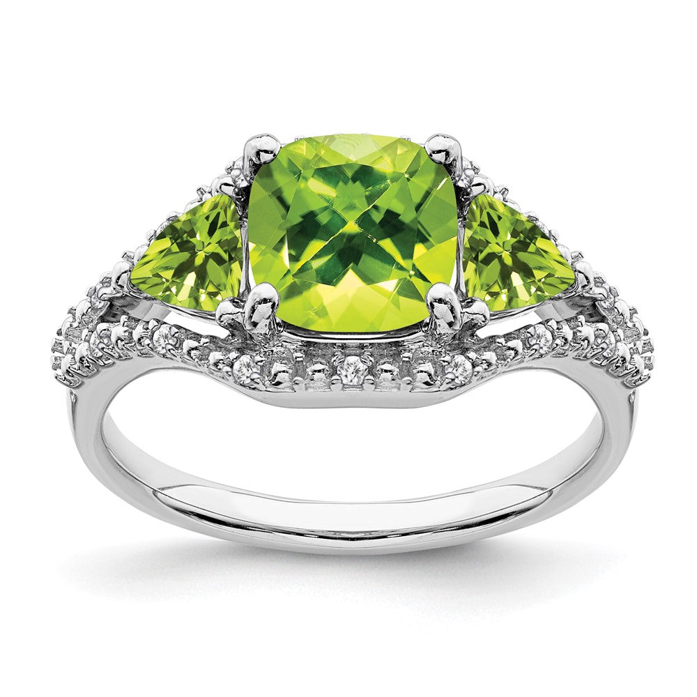 White Gold Gemstone and Diamond Ring