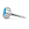 14k White Gold Gemstone and Diamond Ring