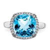 14k White Gold Gemstone and Diamond Ring