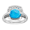 14k White Gold Gemstone and Diamond Ring