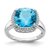 14k White Gold Gemstone and Diamond Ring