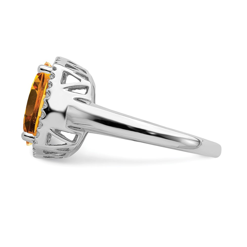 14k White Gold Gemstone and Diamond Ring
