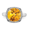 14k White Gold Gemstone and Diamond Ring