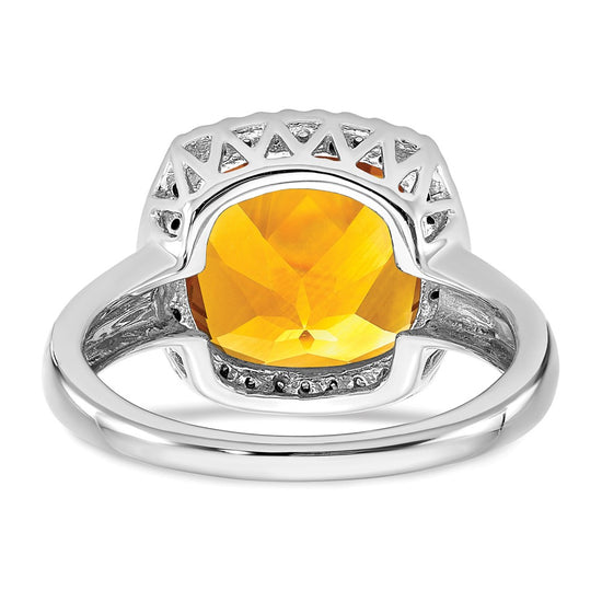 14k White Gold Gemstone and Diamond Ring