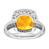 14k White Gold Gemstone and Diamond Ring