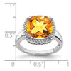 14k White Gold Gemstone and Diamond Ring