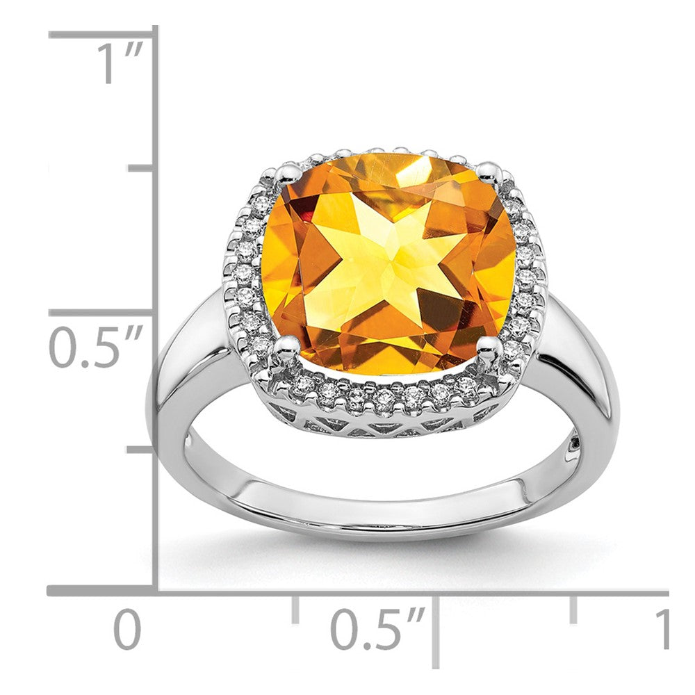 14k White Gold Gemstone and Diamond Ring