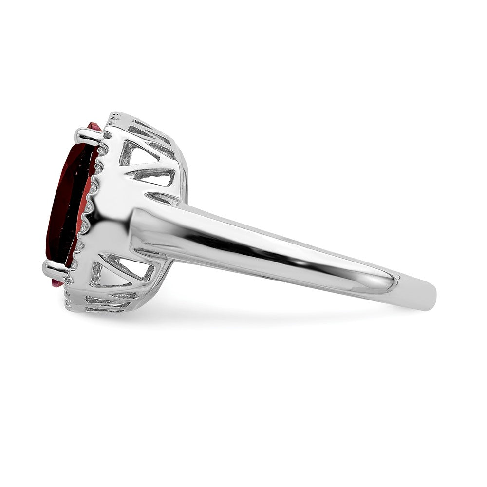 14k White Gold Gemstone and Diamond Ring