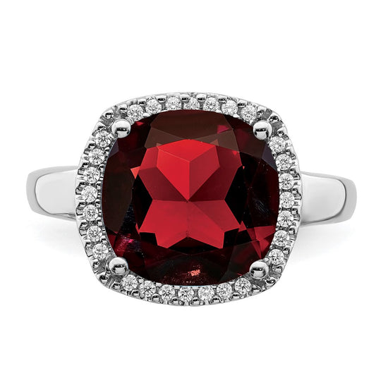 14k White Gold Gemstone and Diamond Ring