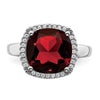 14k White Gold Gemstone and Diamond Ring