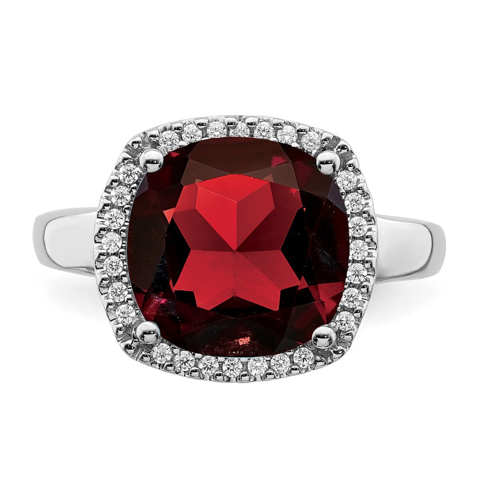 14k White Gold Gemstone and Diamond Ring