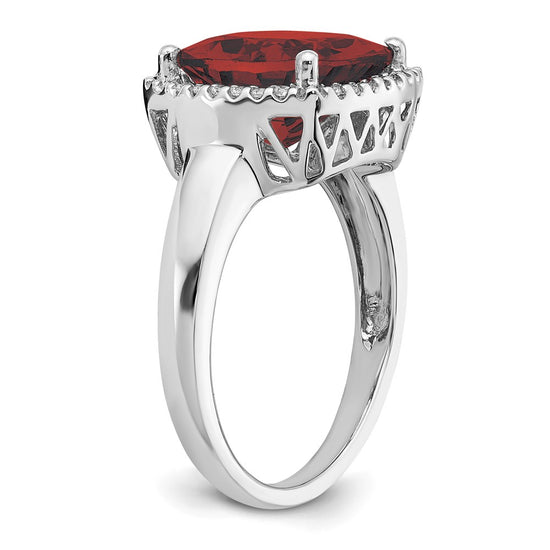 14k White Gold Gemstone and Diamond Ring