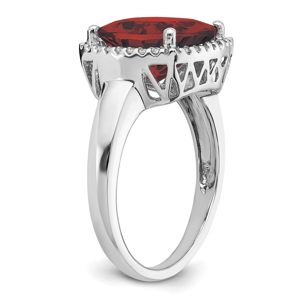 14k White Gold Gemstone and Diamond Ring
