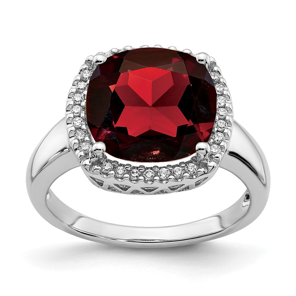 14k White Gold Gemstone and Diamond Ring