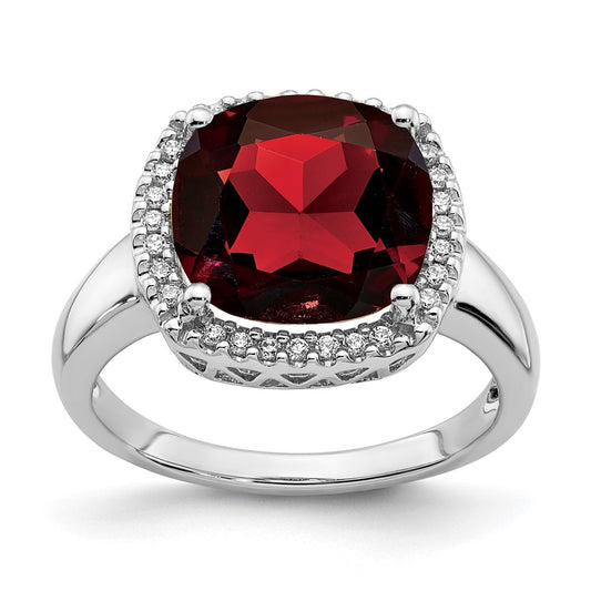 14k White Gold Gemstone and Diamond Ring