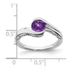 White Gold Gemstone Bypass Ring