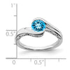 White Gold Gemstone Bypass Ring