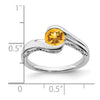 White Gold Gemstone Bypass Ring