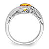 White Gold Gemstone Bypass Ring