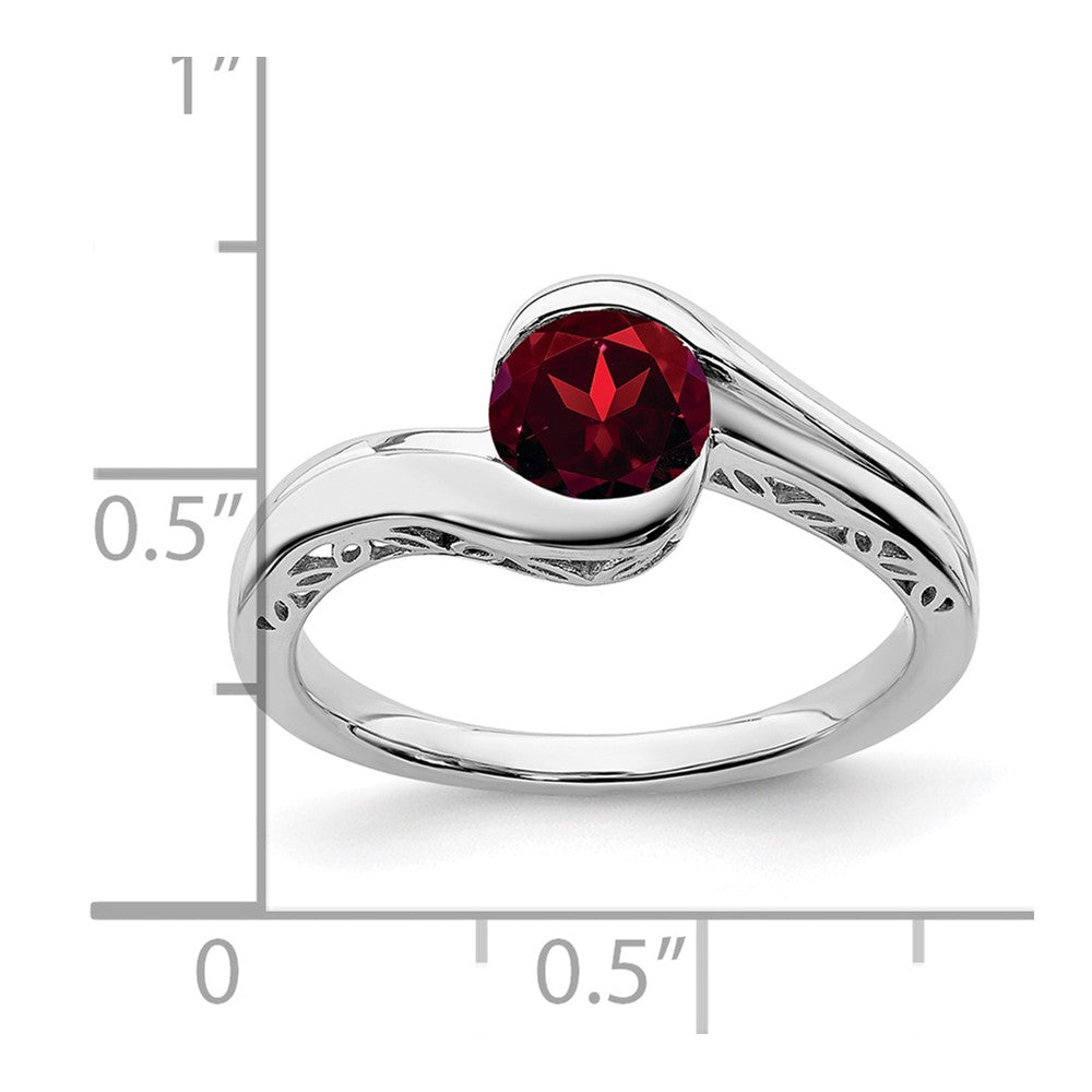 White Gold Gemstone Bypass Ring