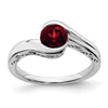 White Gold Gemstone Bypass Ring