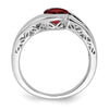 White Gold Gemstone Bypass Ring