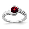 White Gold Gemstone Bypass Ring