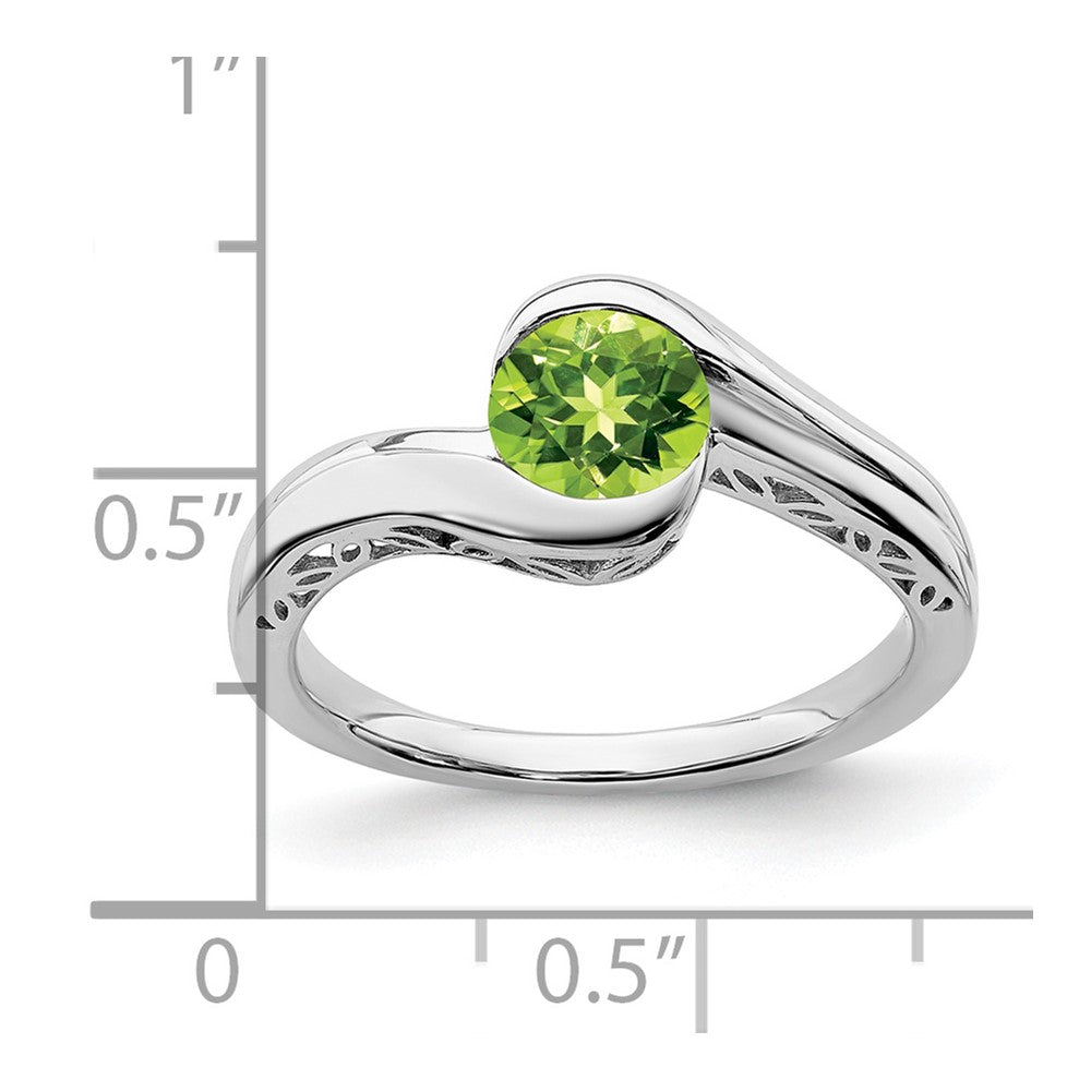 White Gold Gemstone Bypass Ring