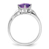 14k White Gold Cushion Gemstone and Diamond Ring