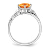 14k White Gold Cushion Gemstone and Diamond Ring