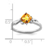 14k White Gold Cushion Gemstone and Diamond Ring