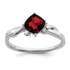 14k White Gold Cushion Gemstone and Diamond Ring