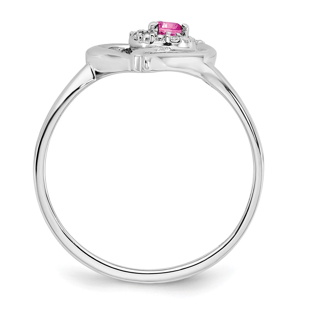 Gemstone & Diamond Heart Ring