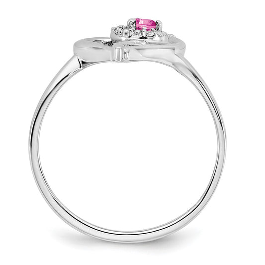 Gemstone & Diamond Heart Ring