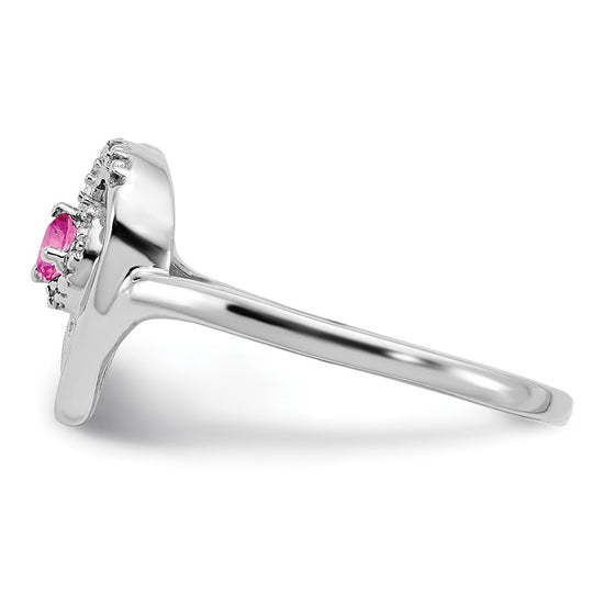 Gemstone & Diamond Heart Ring