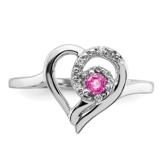 Gemstone & Diamond Heart Ring