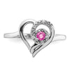 Gemstone & Diamond Heart Ring