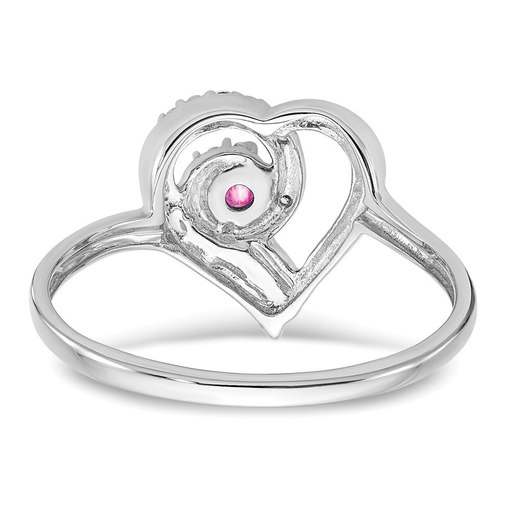 Gemstone & Diamond Heart Ring