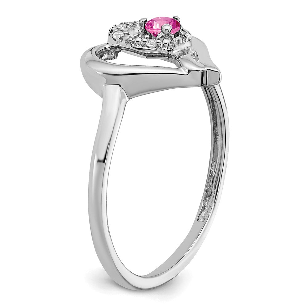 Gemstone & Diamond Heart Ring