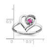 Gemstone & Diamond Heart Ring